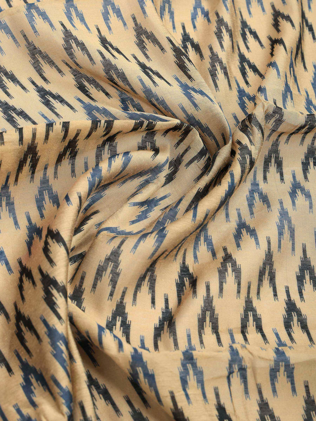 Blue Cotton Blend Printed Saree