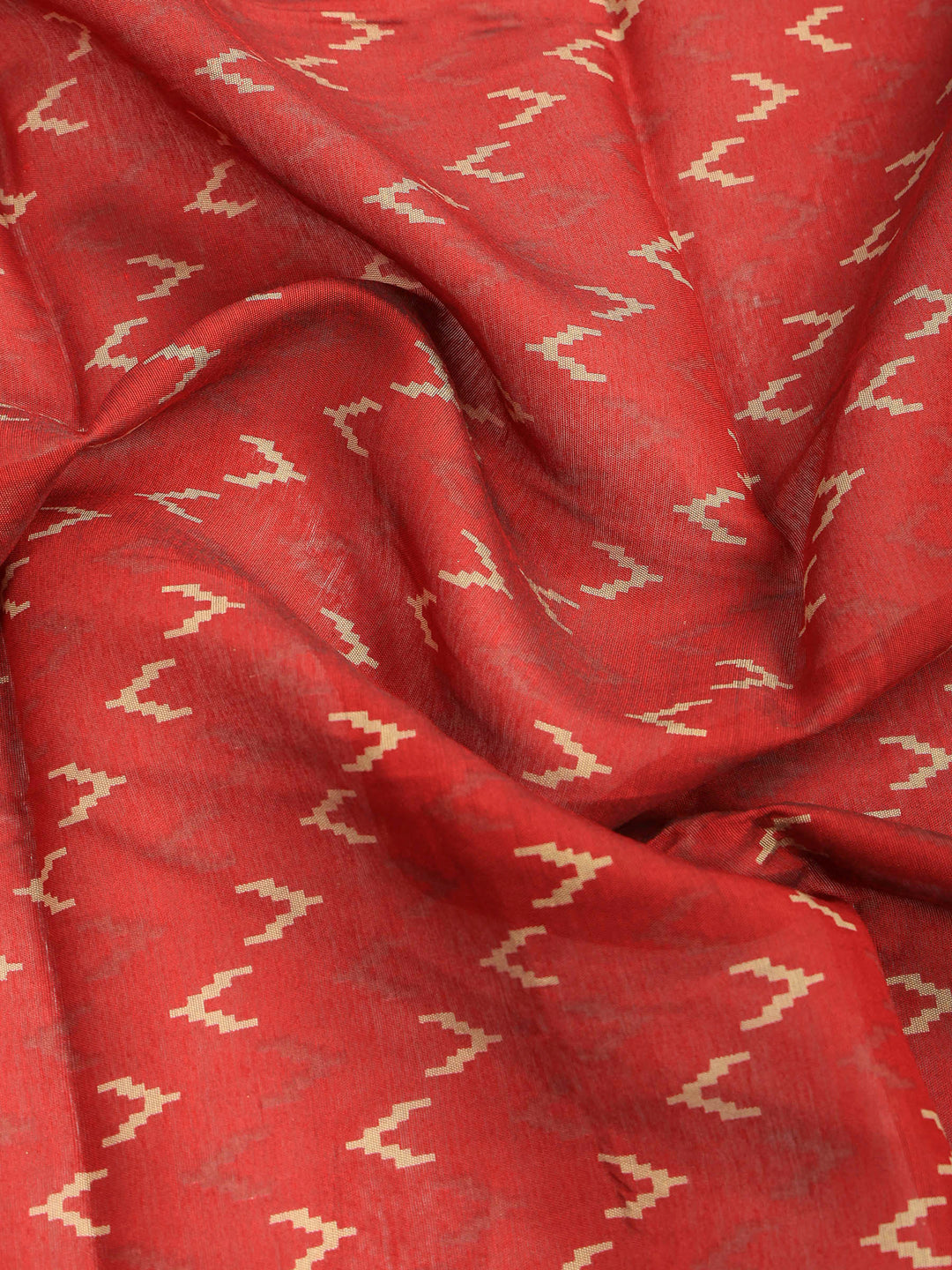 Maroon Cotton Blend Printed Saree