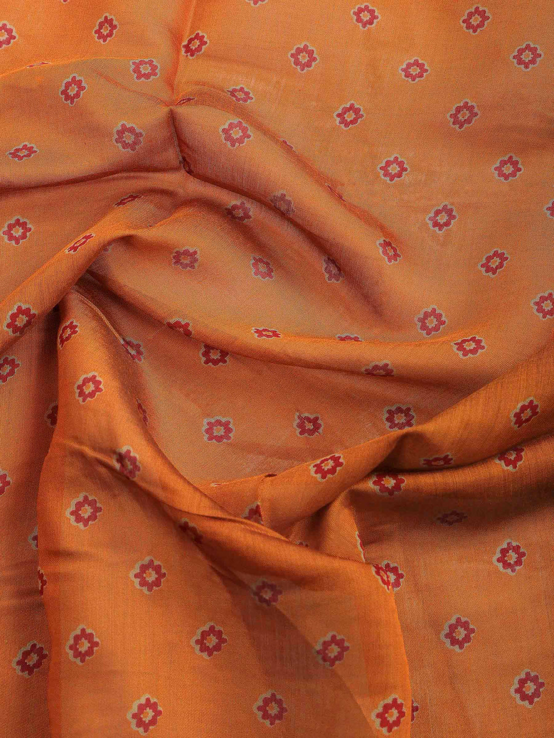 Mustard Cotton Blend Printed Saree