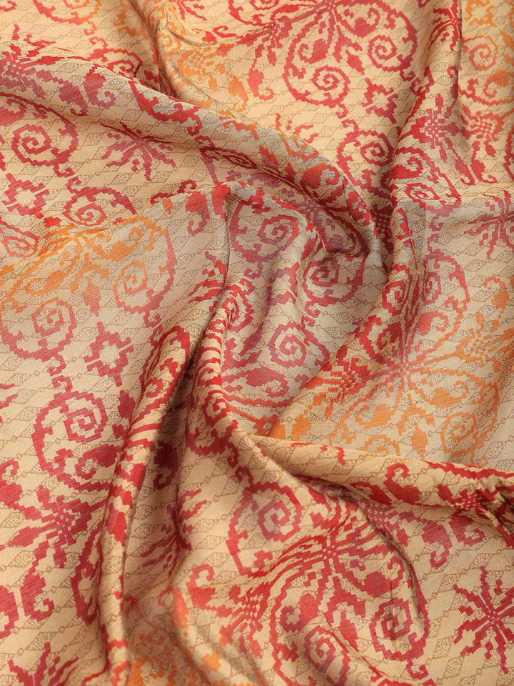 Magenta Cotton Blend Printed Saree