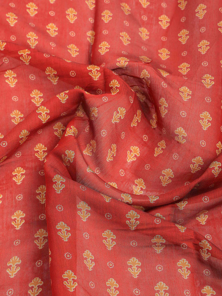 Magenta Cotton Blend Printed Saree