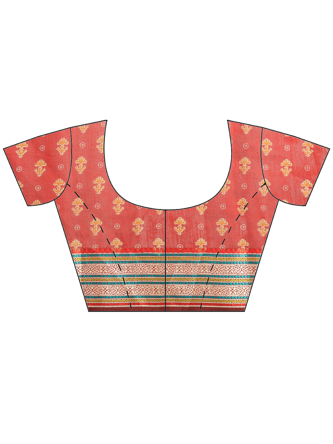 Magenta Cotton Blend Printed Saree