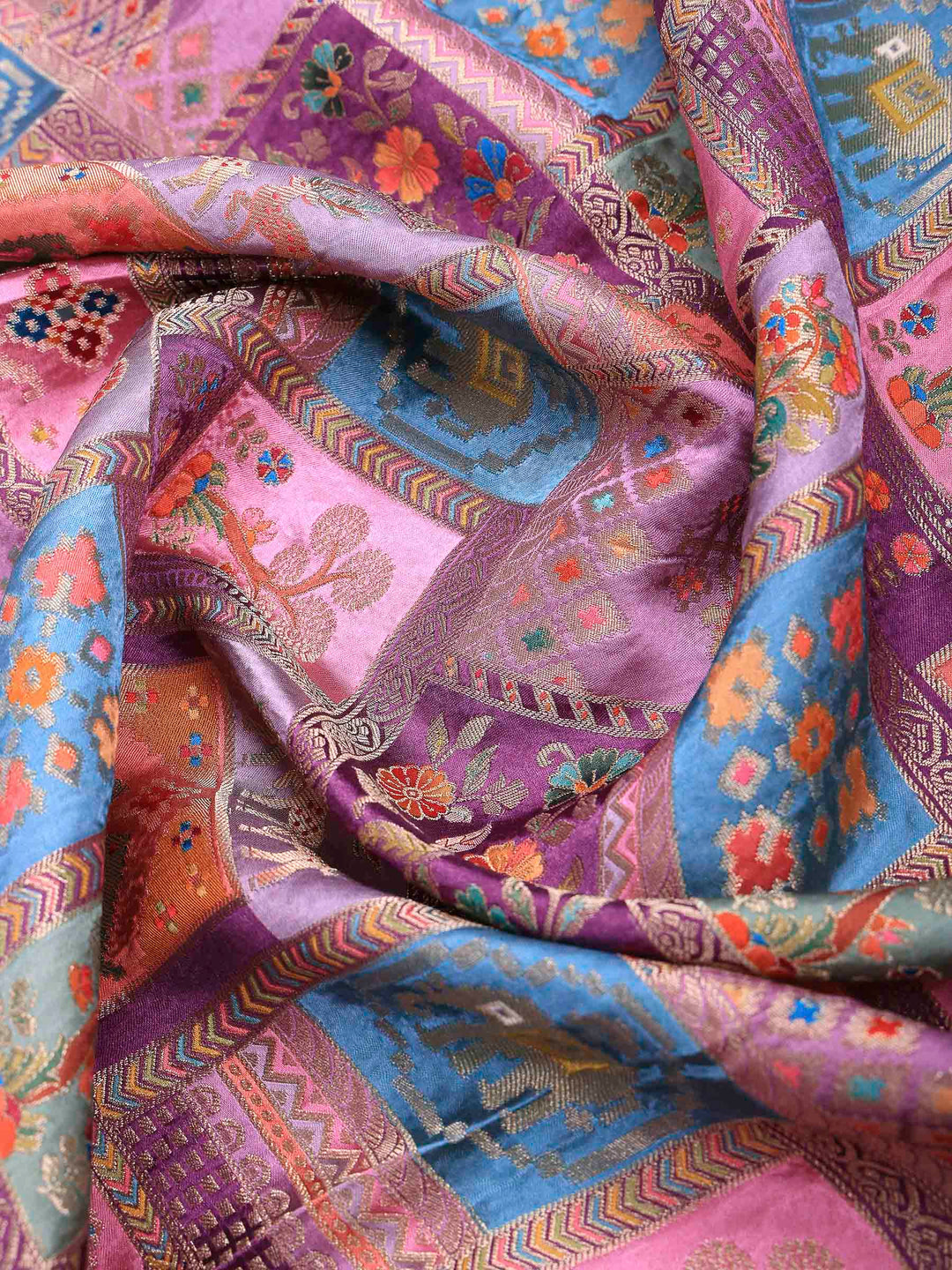 Onion Pink Satin Woven Saree