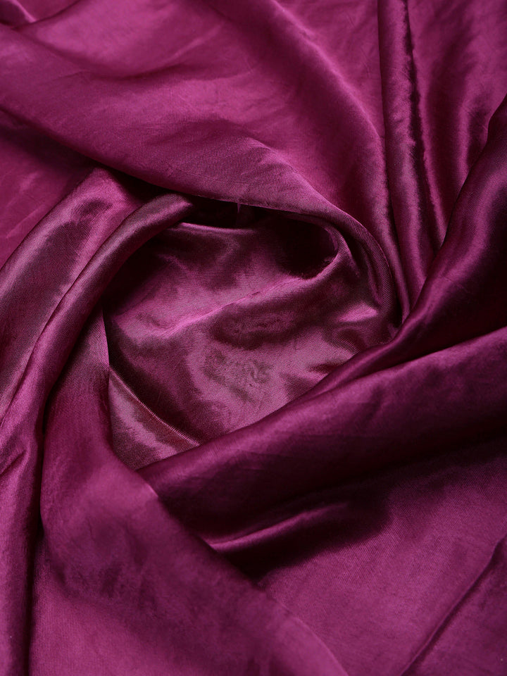 Onion Pink Satin Woven Saree