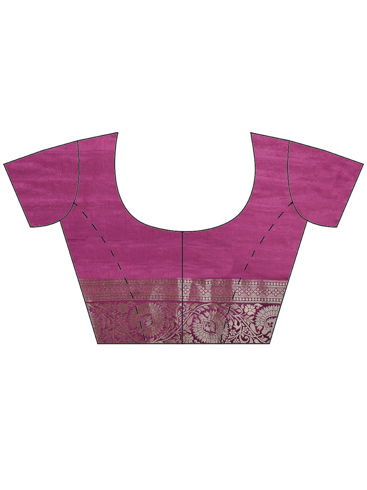 Onion Pink Satin Woven Saree