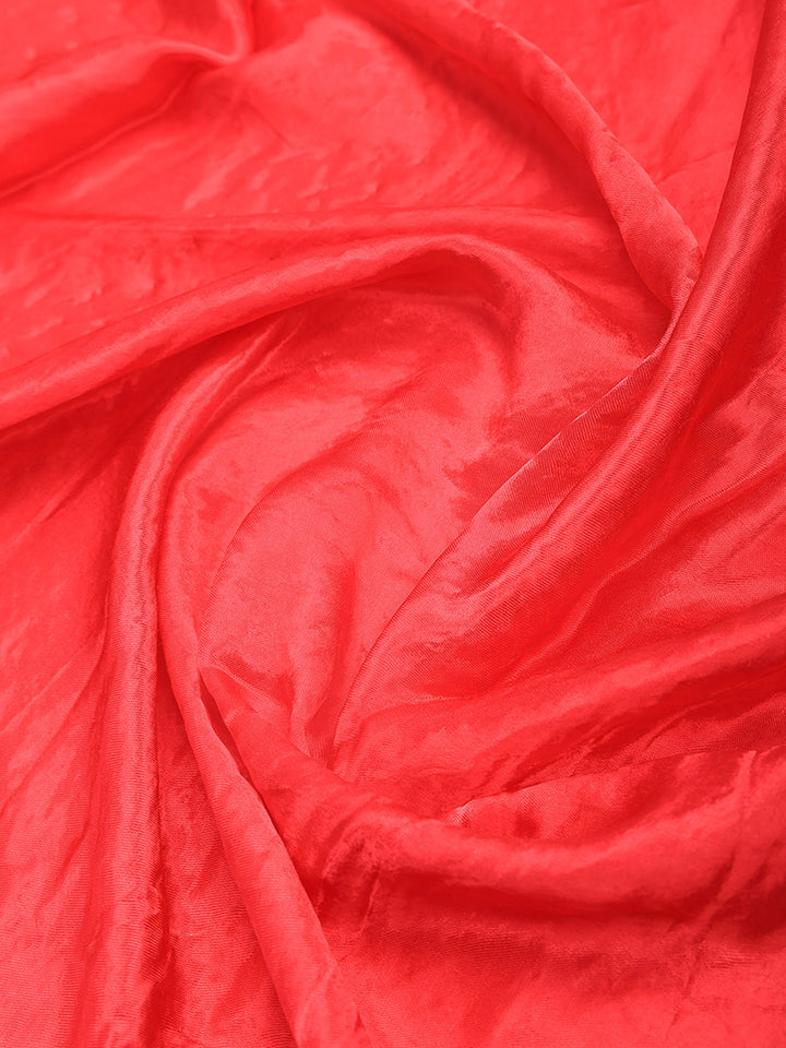 Cream Satin Woven Saree