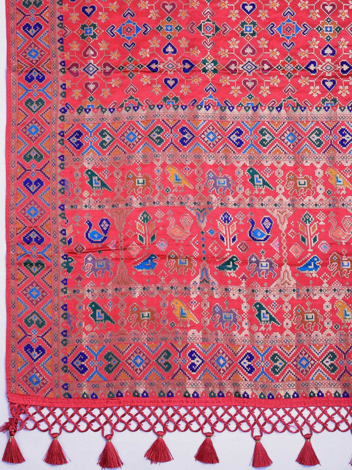 Rani Satin Woven Saree