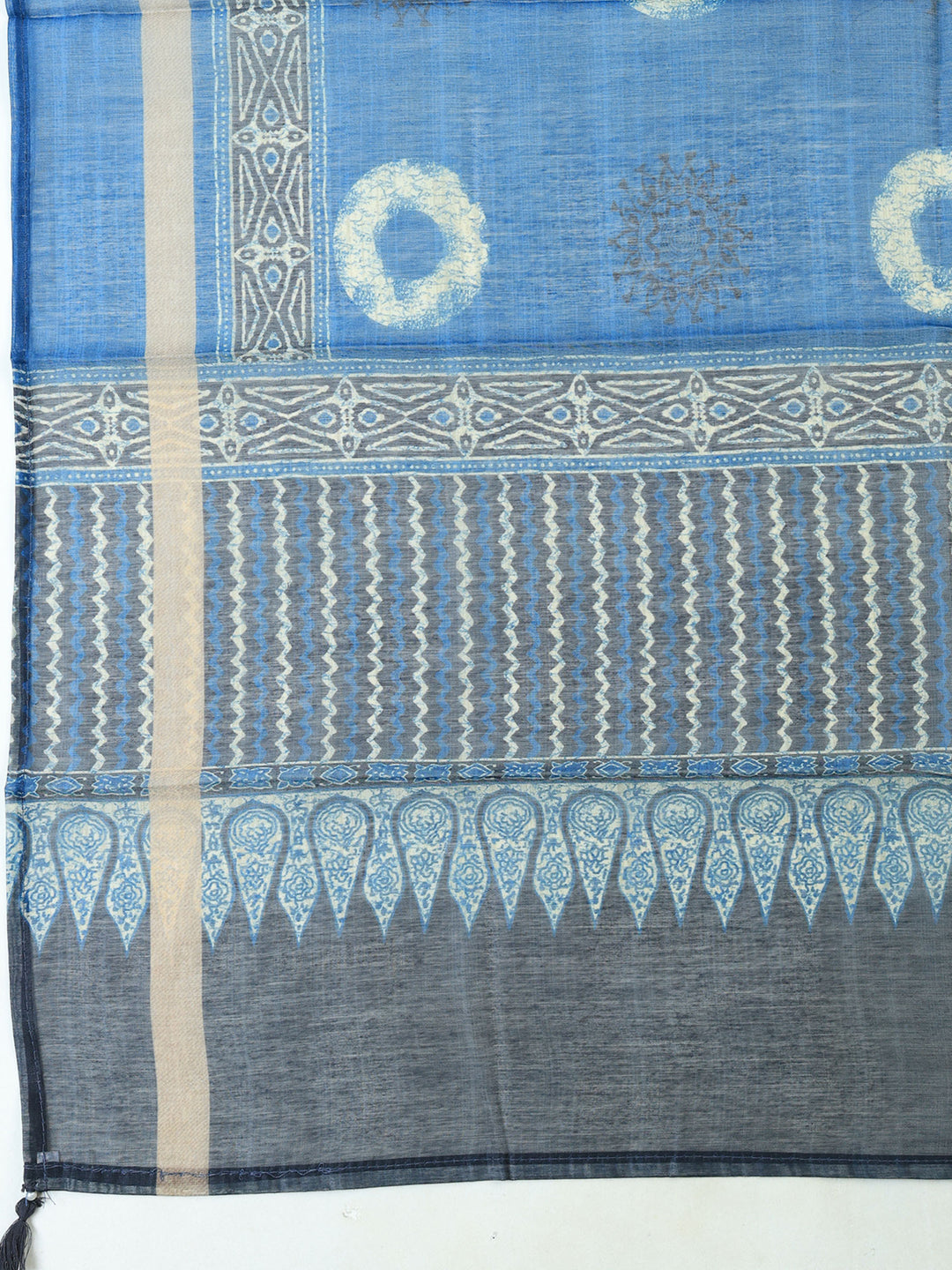 Blue Art Silk Plain Unstitched Dress Material