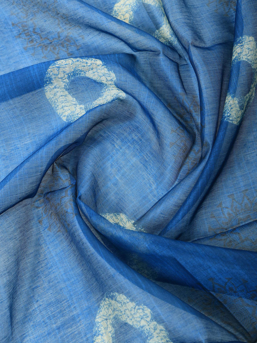 Blue Art Silk Plain Unstitched Dress Material