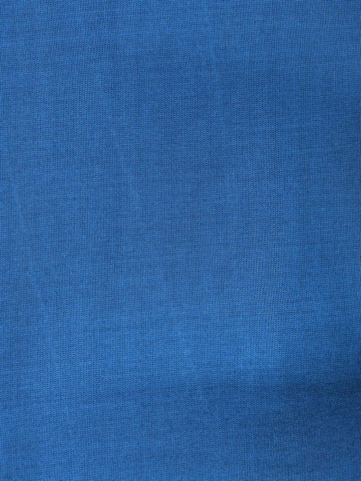Blue Art Silk Plain Unstitched Dress Material