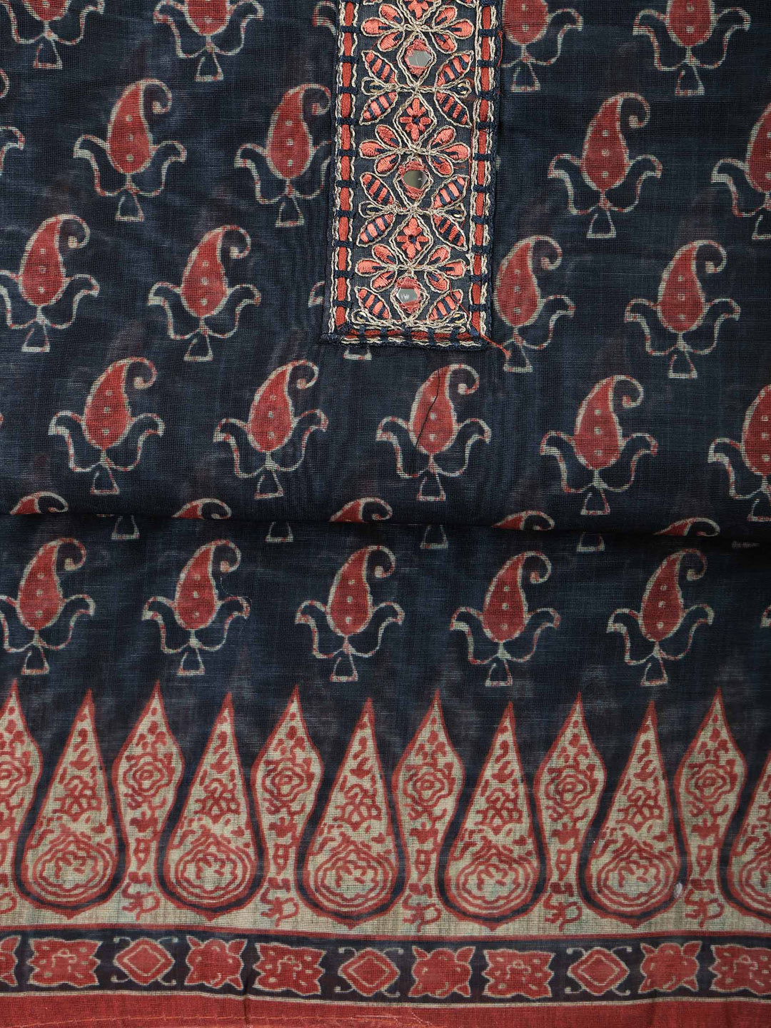 Maroon Art Silk Plain Unstitched Dress Material