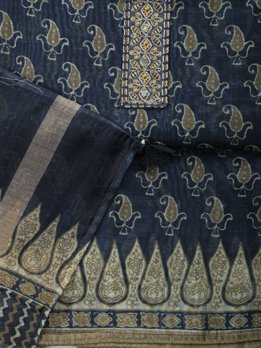 Mehndi Art Silk Plain Unstitched Dress Material