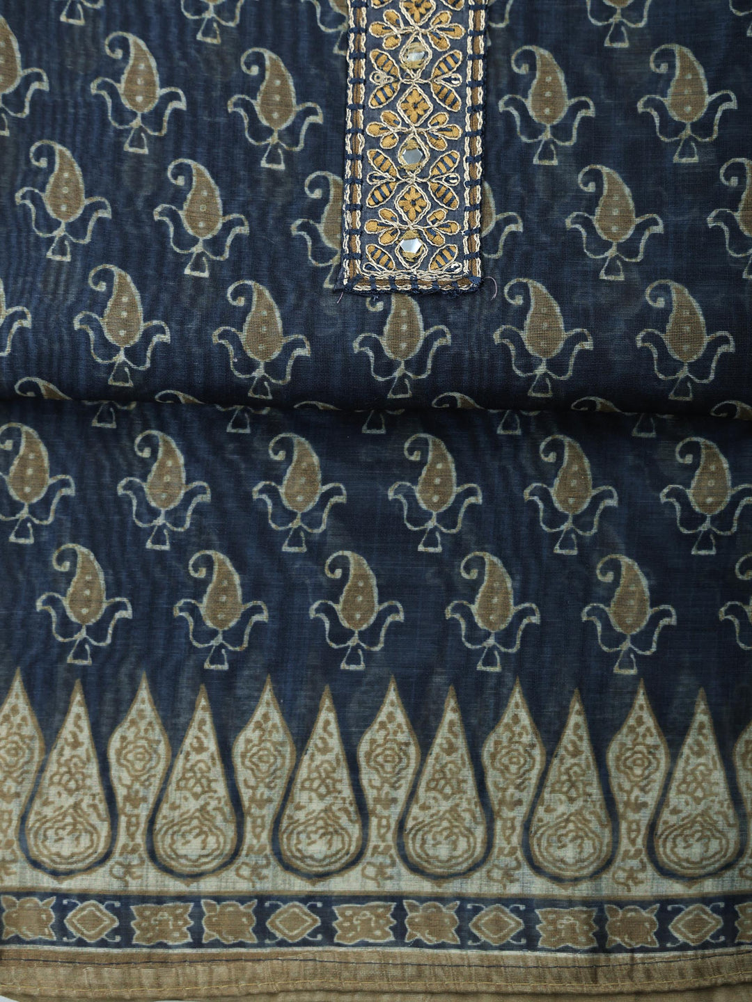 Mehndi Art Silk Plain Unstitched Dress Material