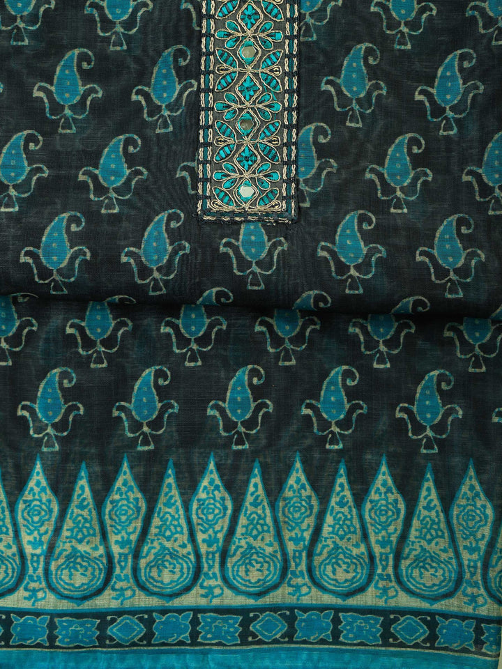 Sea-Green Art Silk Plain Unstitched Dress Material