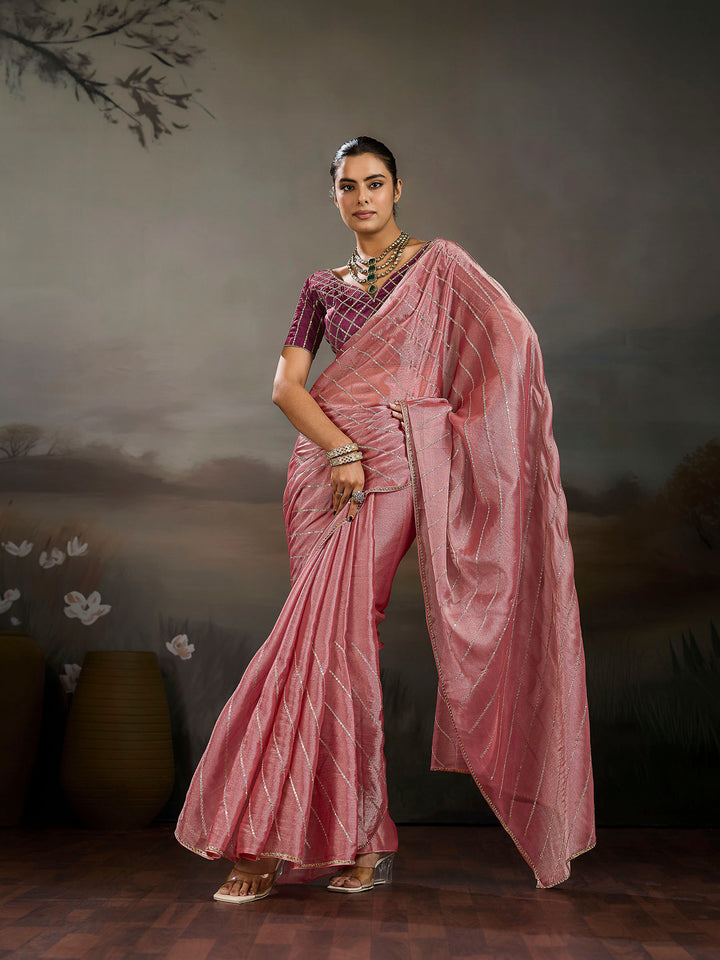 Gazari Chiffon Embroidered Sarees