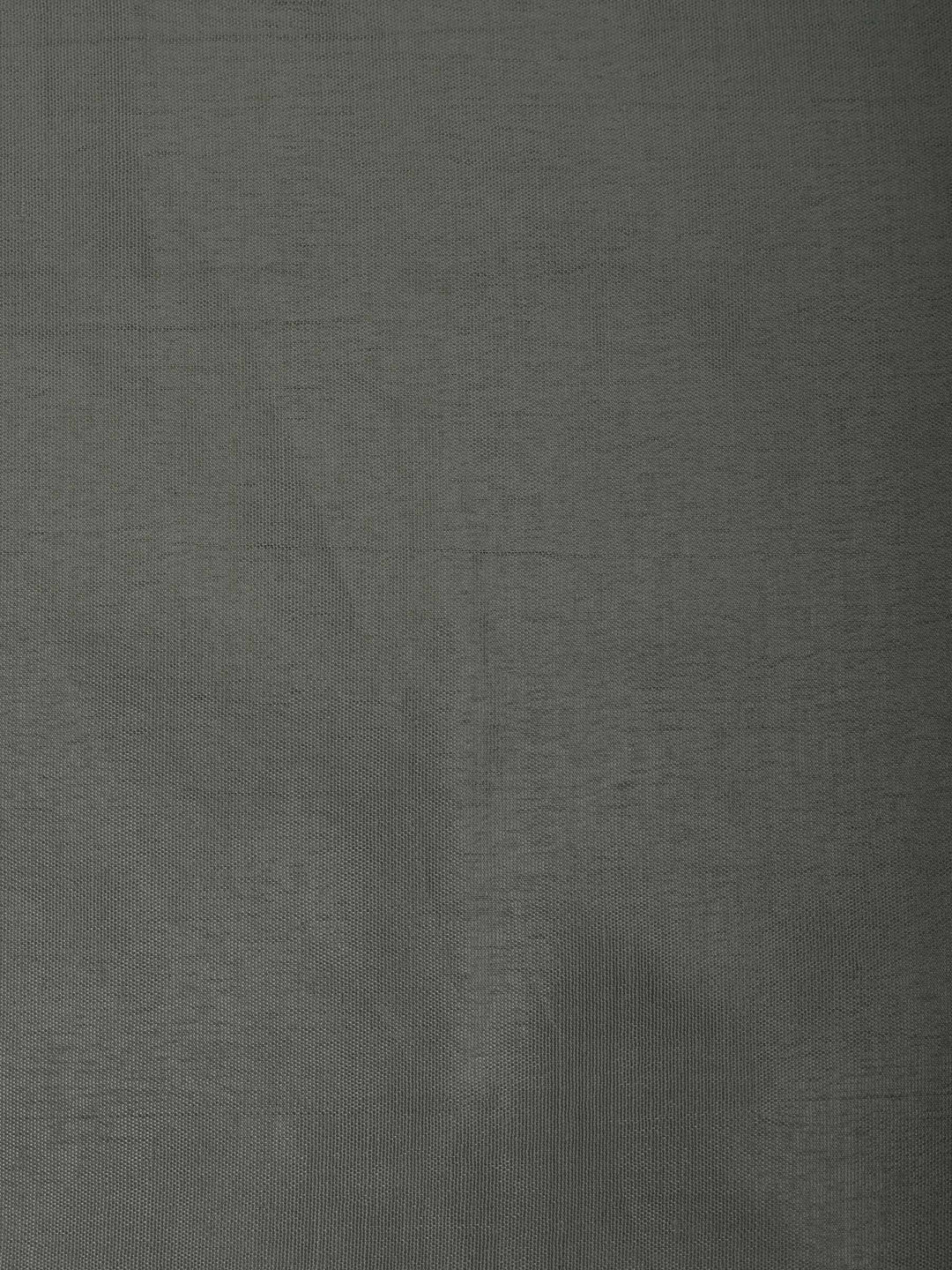 Grey Chanderi Embroidered Unstitched Dress Material