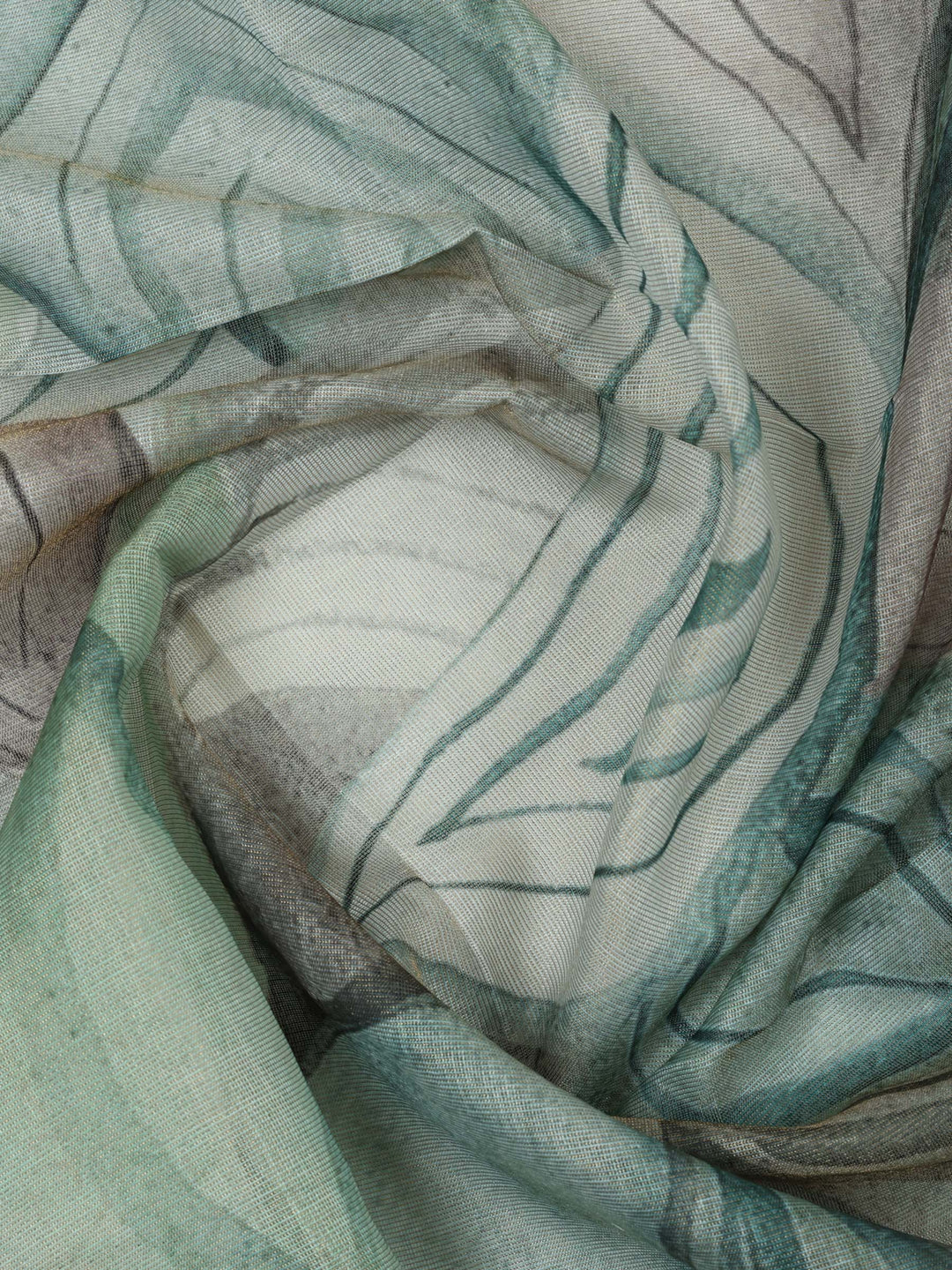 Green Tissue Embroidered Unstitched Dress Material