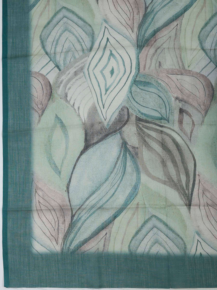Green Tissue Embroidered Unstitched Dress Material