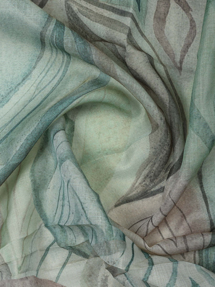 Green Tissue Embroidered Unstitched Dress Material