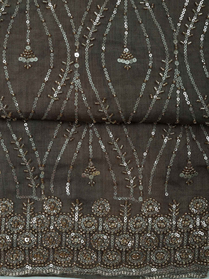 Mehndi Tissue Embroidered Unstitched Dress Material