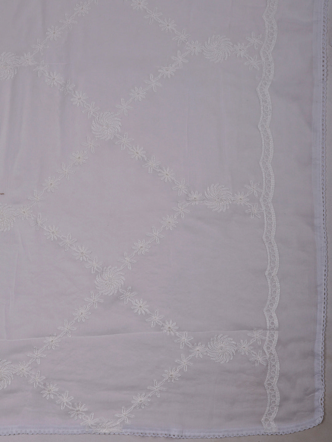 Pink Cotton Blend Embroidered Unstitched Dress Material