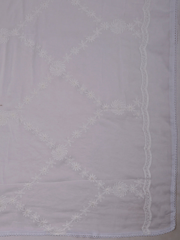 Pink Cotton Blend Embroidered Unstitched Dress Material