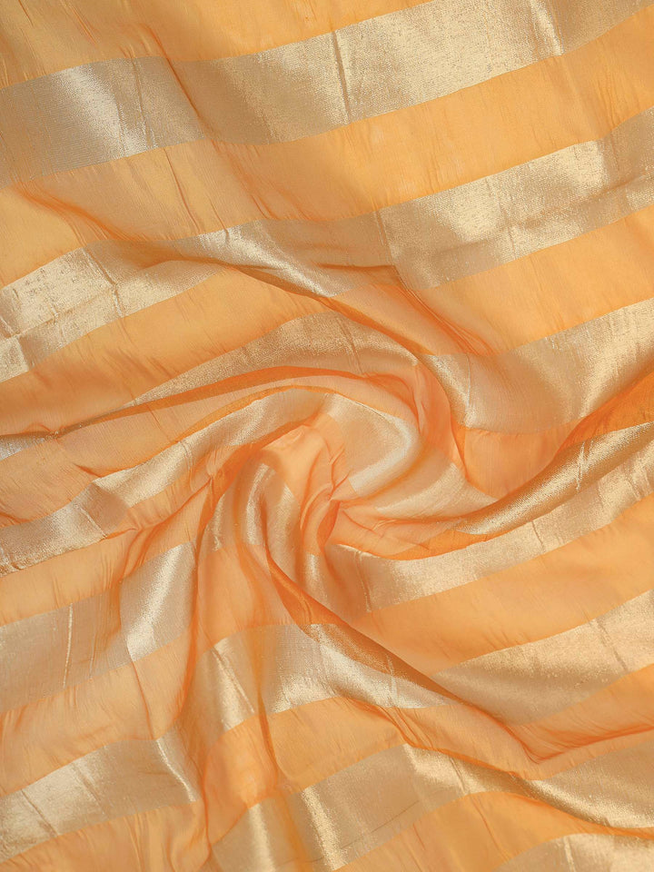 Mustard Embroidered Chanderi Kurta With Pant &amp; Dupatta