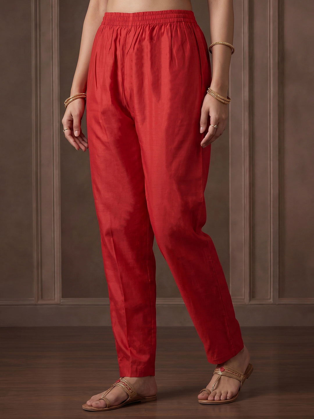 Rani Embroidered Cotton Blend Kurta With Pant &amp; Dupatta