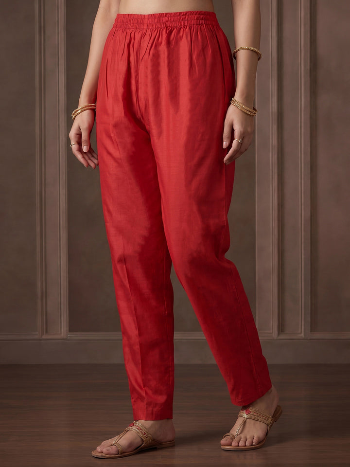 Rani Embroidered Cotton Blend Kurta With Pant &amp; Dupatta