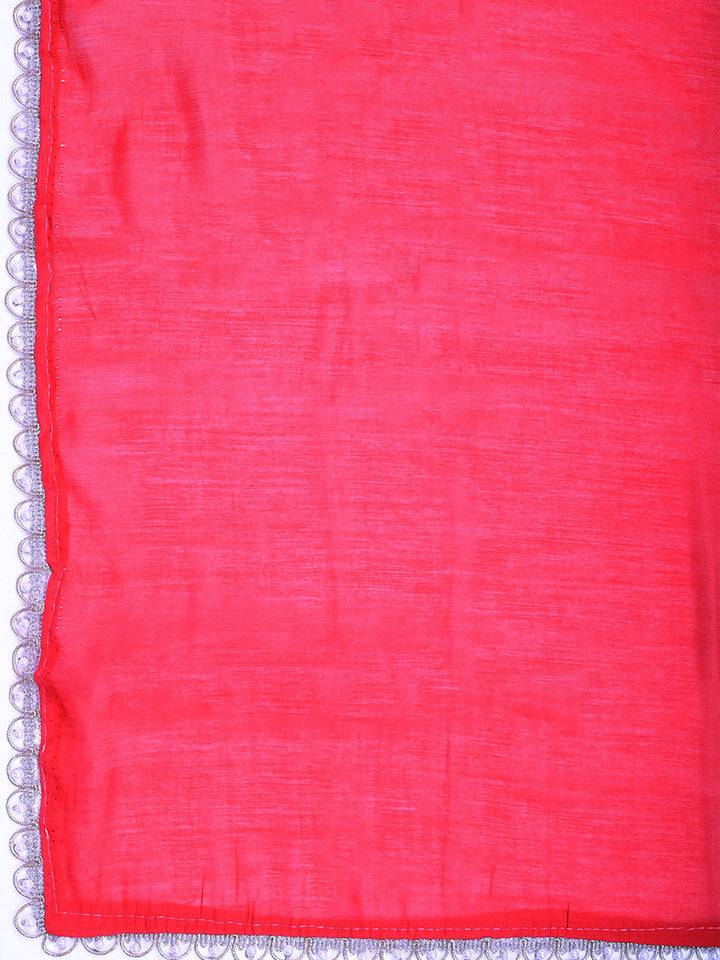 Rani Art Silk Embroidered Kurta With Pant &amp; Dupatta