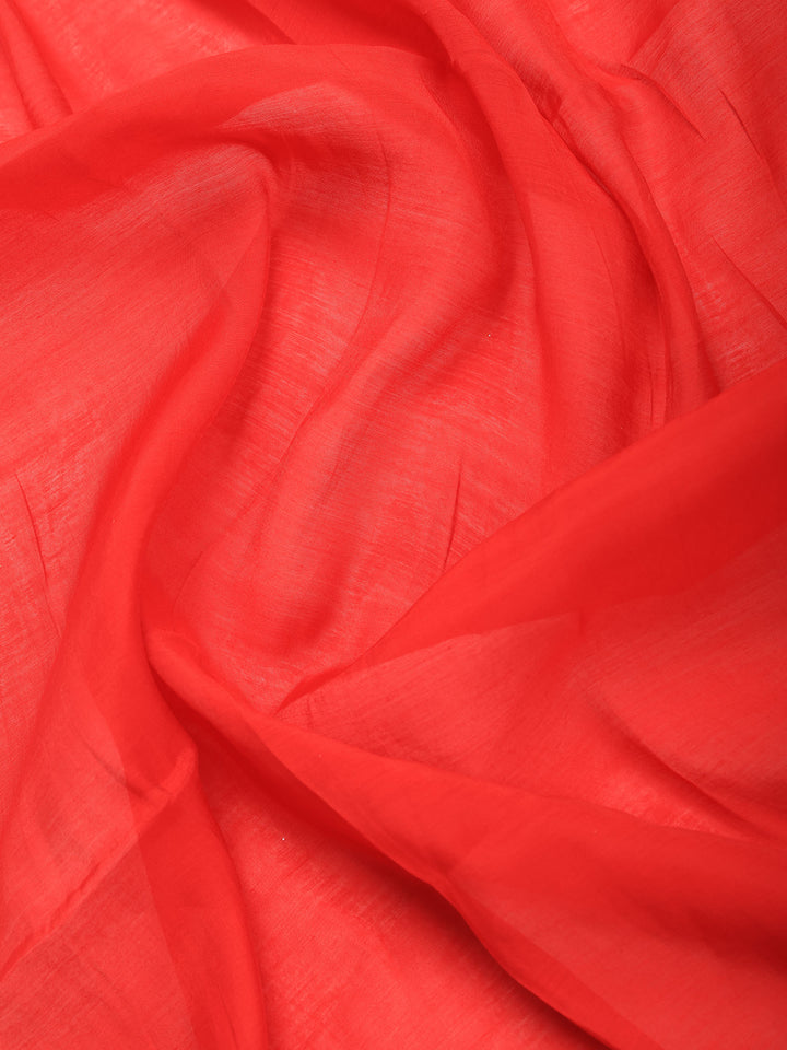 Red Art Silk Embroidered Kurta With Pant &amp; Dupatta