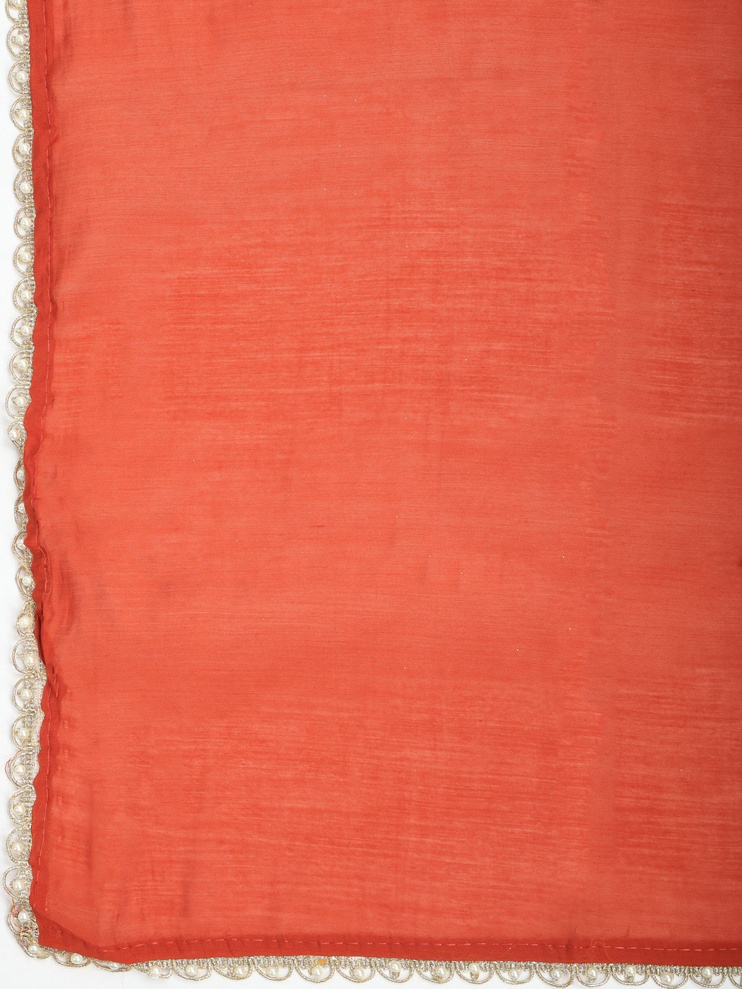 Rust Embroidered Crepe Kurta With Pant &amp; Dupatta