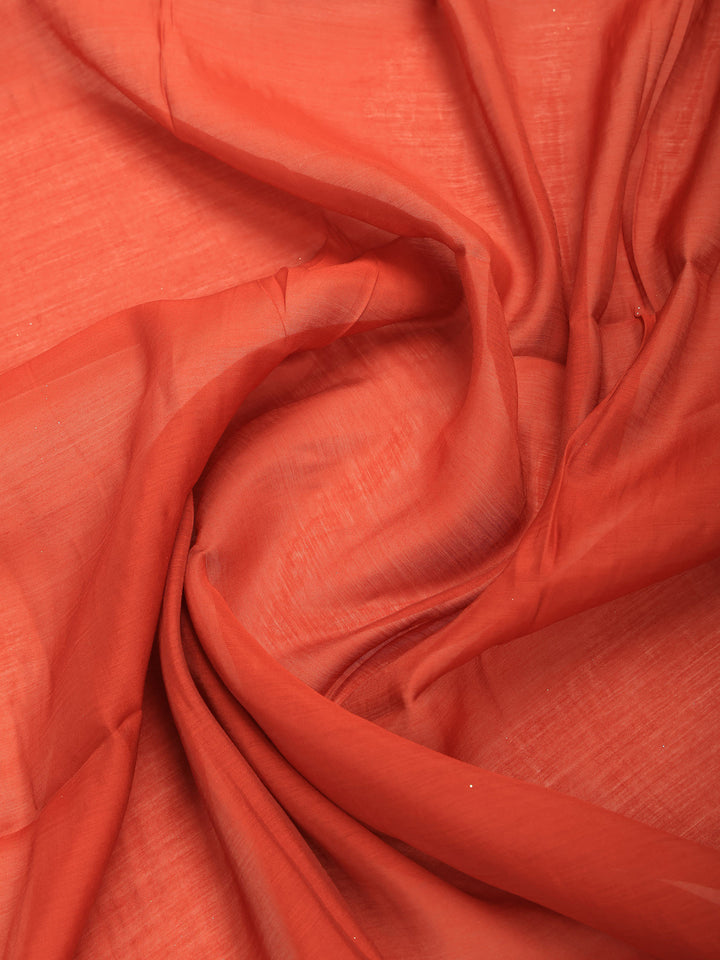 Rust Embroidered Crepe Kurta With Pant &amp; Dupatta