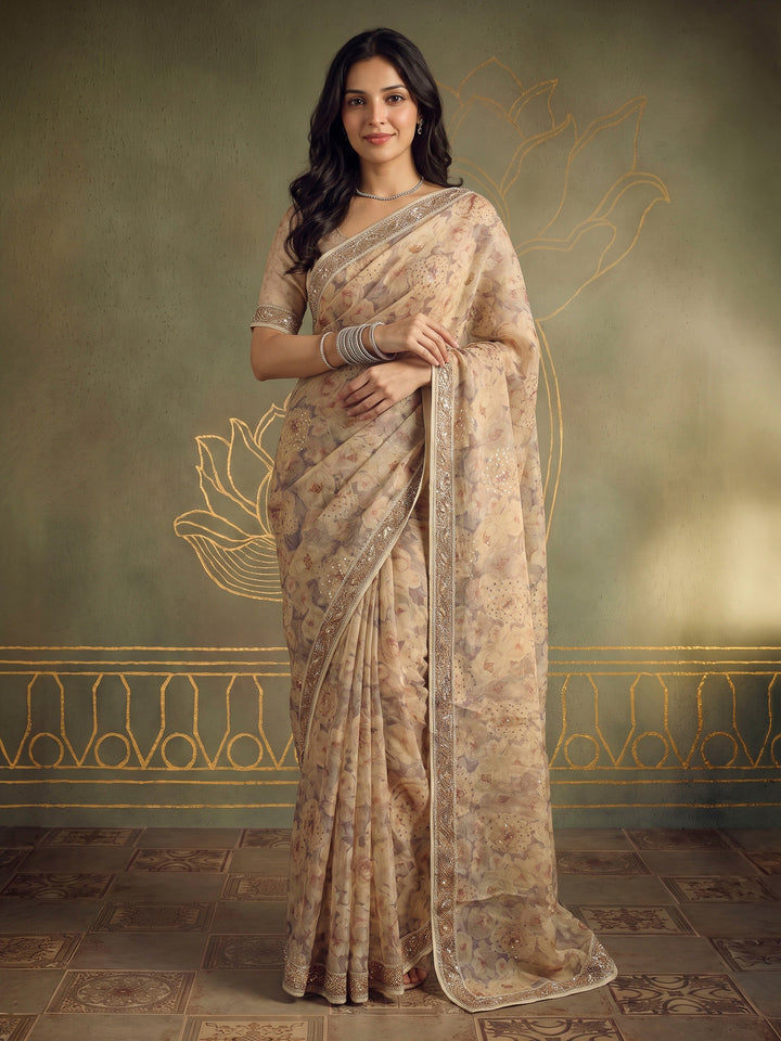 Hyacinth Art Silk Printed Saree