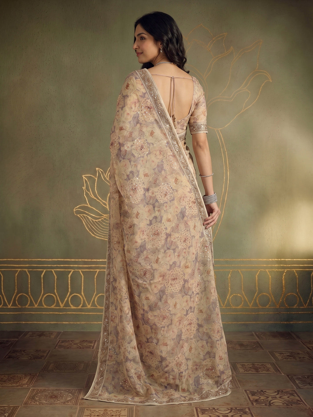 Hyacinth Art Silk Printed Saree