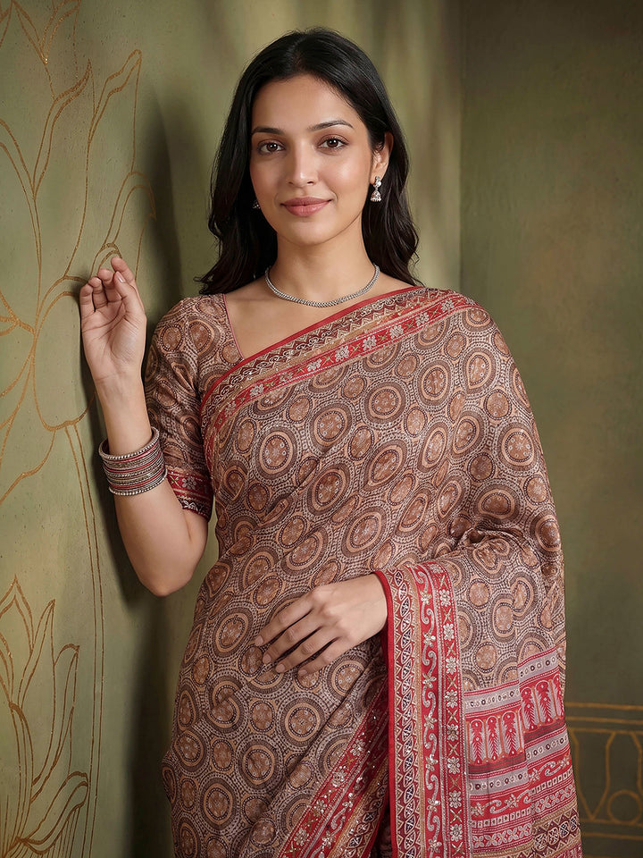 Rani Art Silk Printed Saree