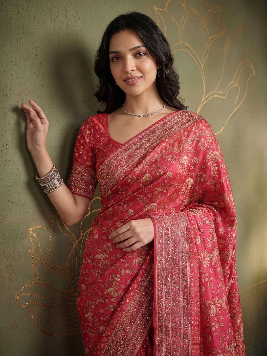 Rani Art Silk Printed Saree