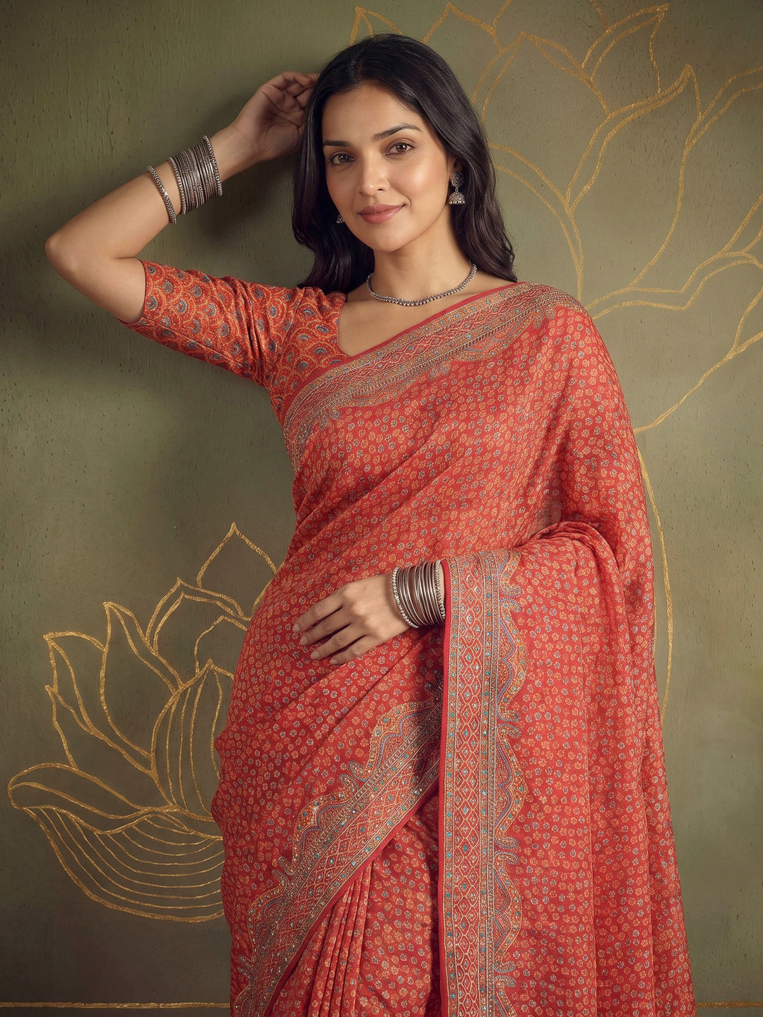 Rani Art Silk Printed Saree