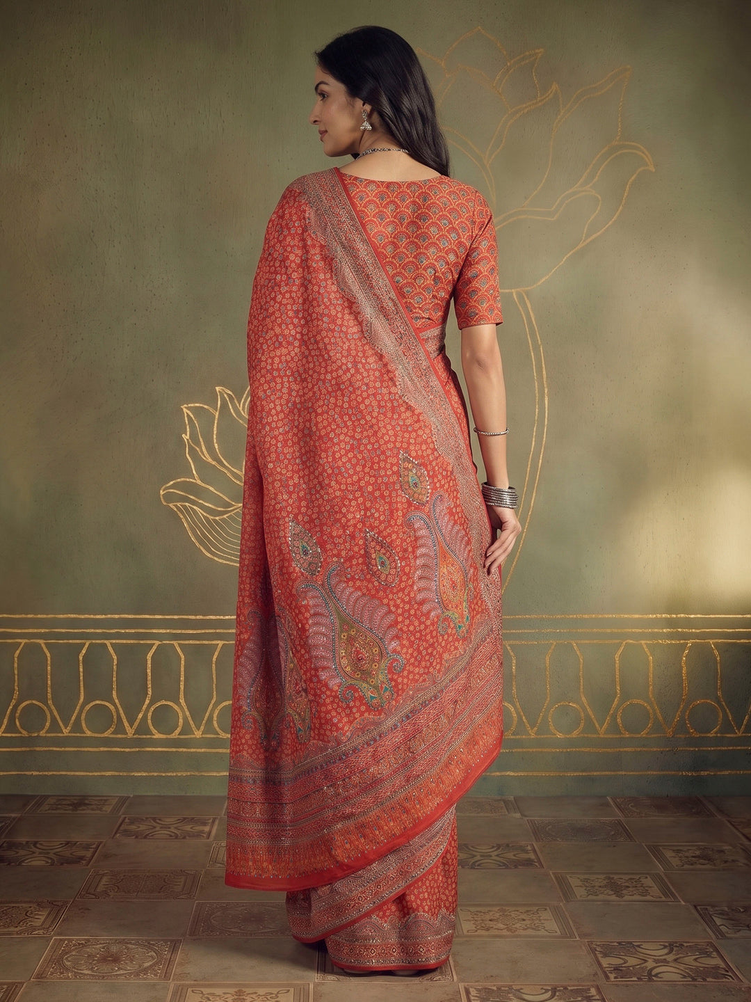 Rani Art Silk Printed Saree