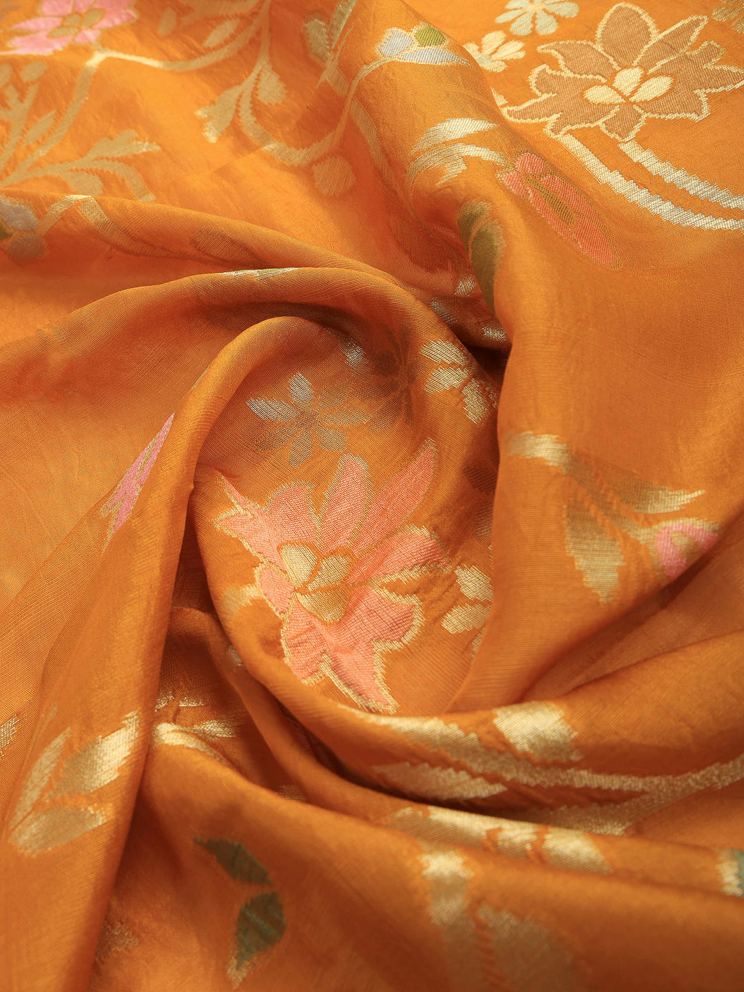 Mustard Art Silk Woven Saree