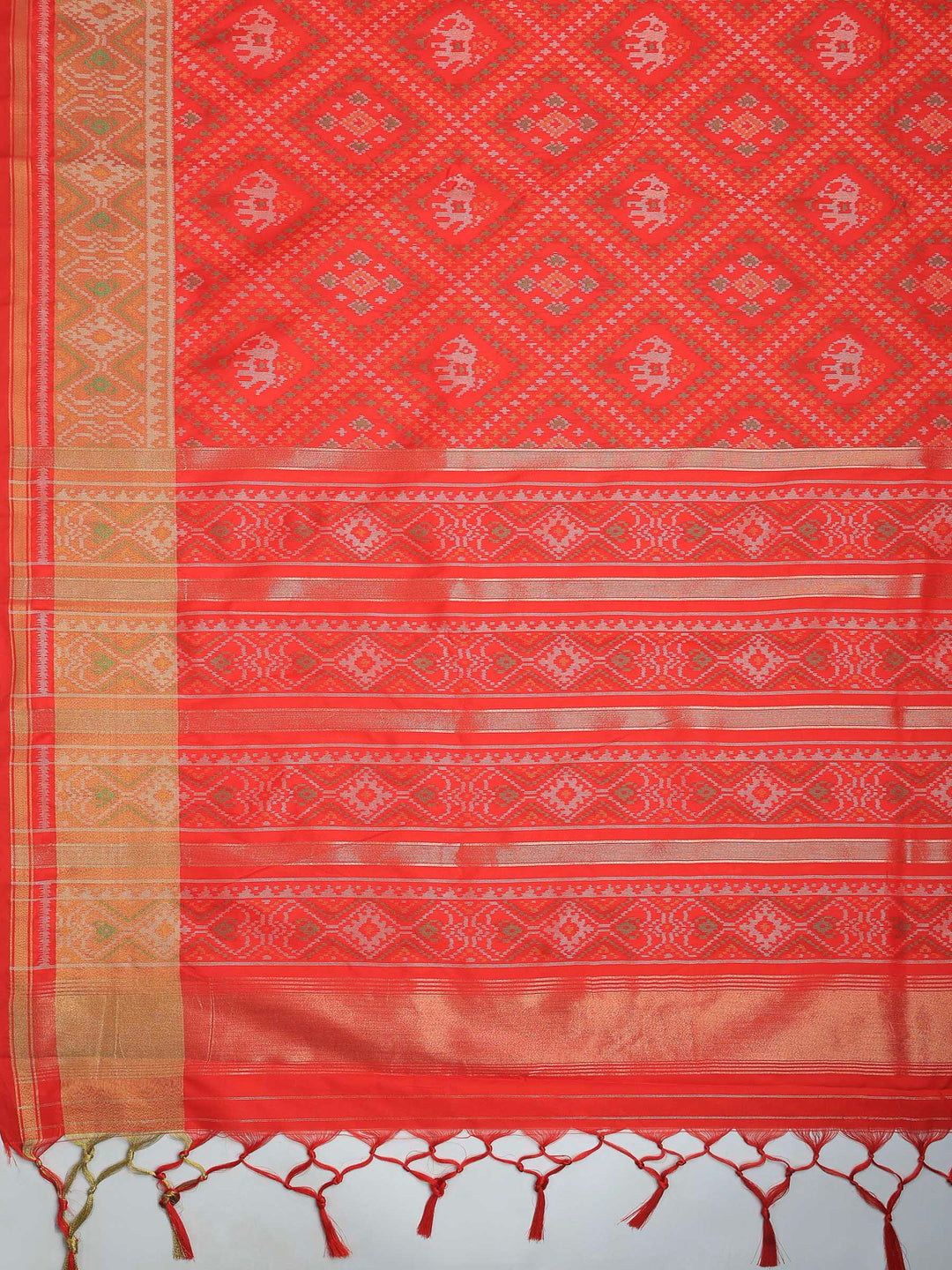 Red Art Silk Woven Saree