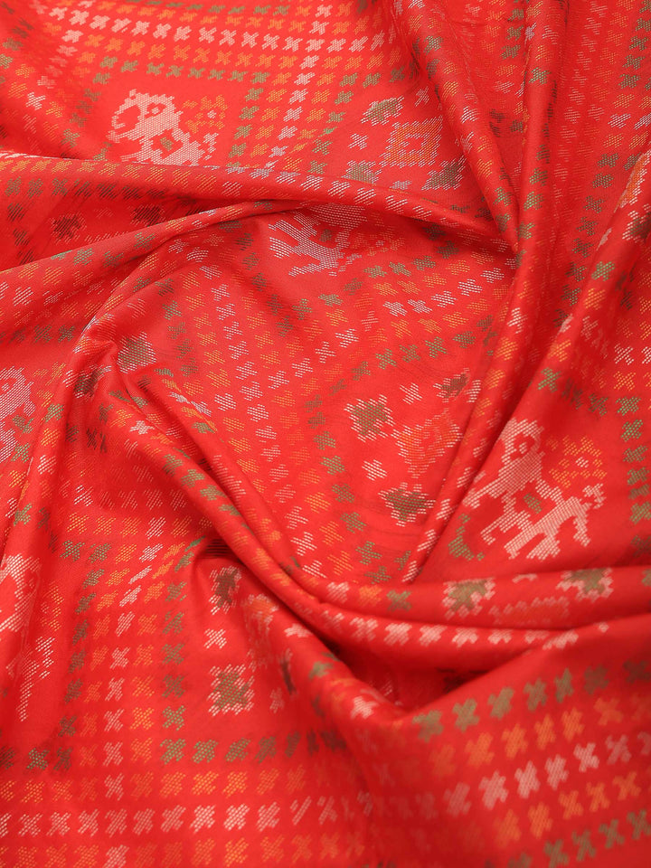 Red Art Silk Woven Saree
