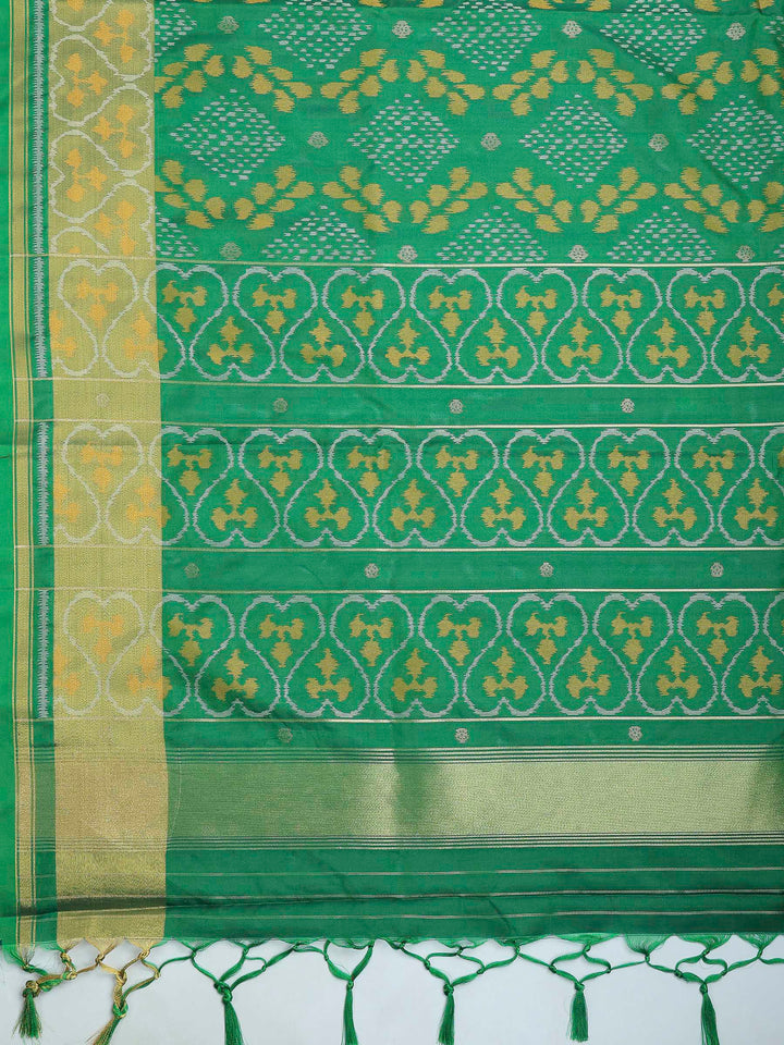 Green Art Silk Woven Saree