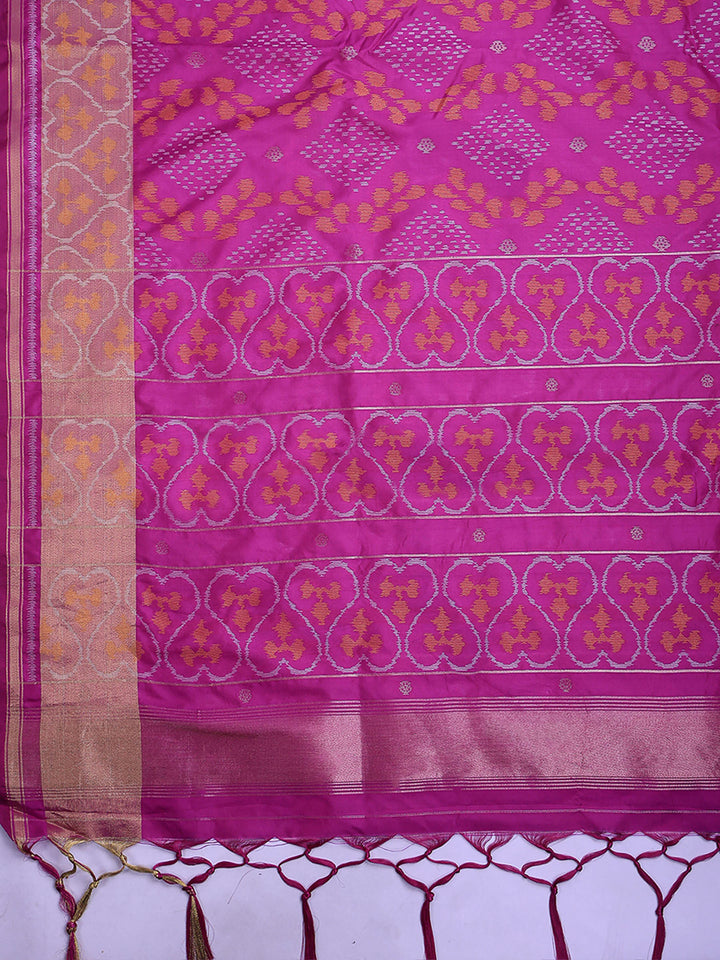 Magenta Art Silk Woven Saree