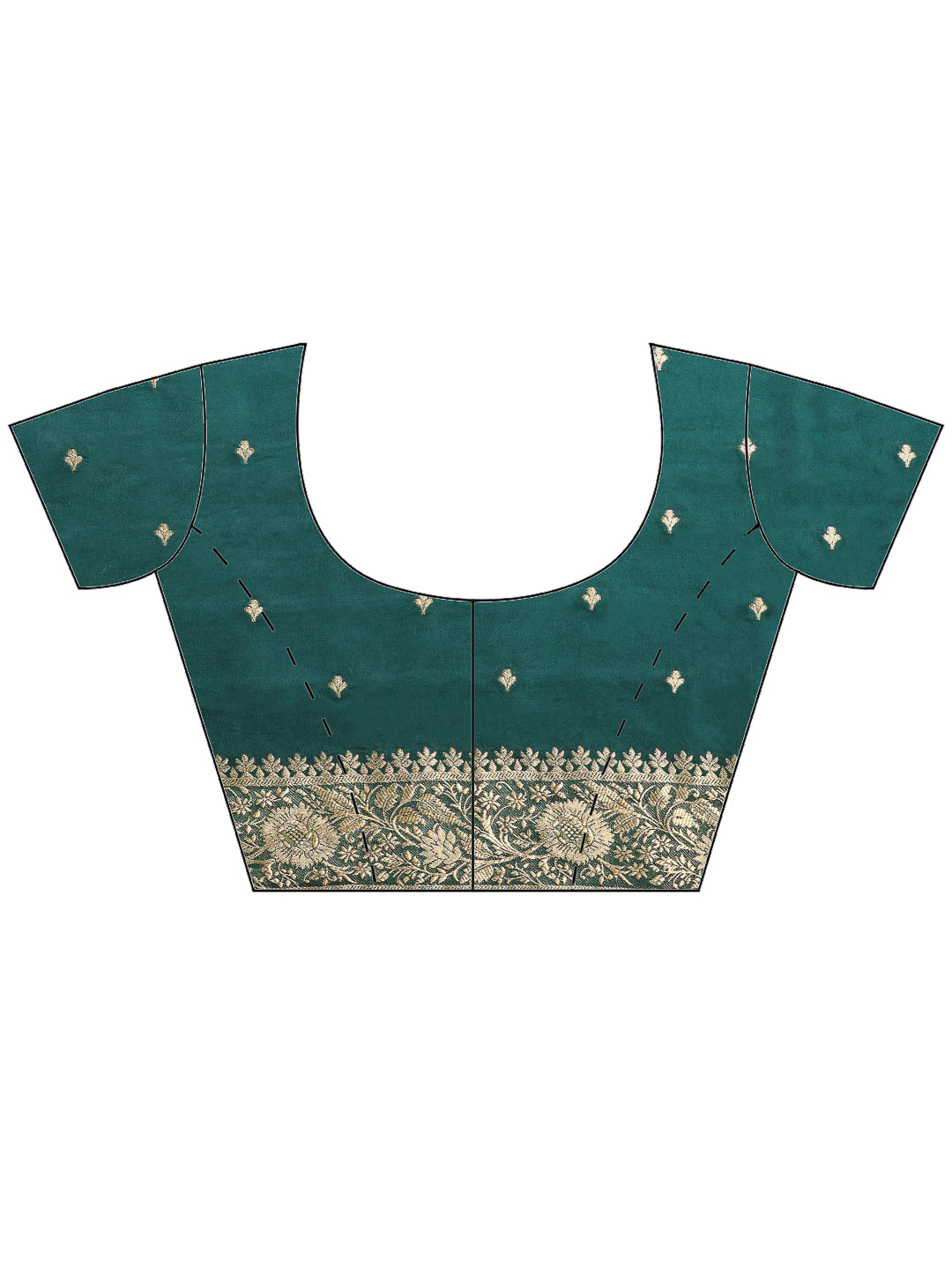 Bottle Green Satin Woven Saree