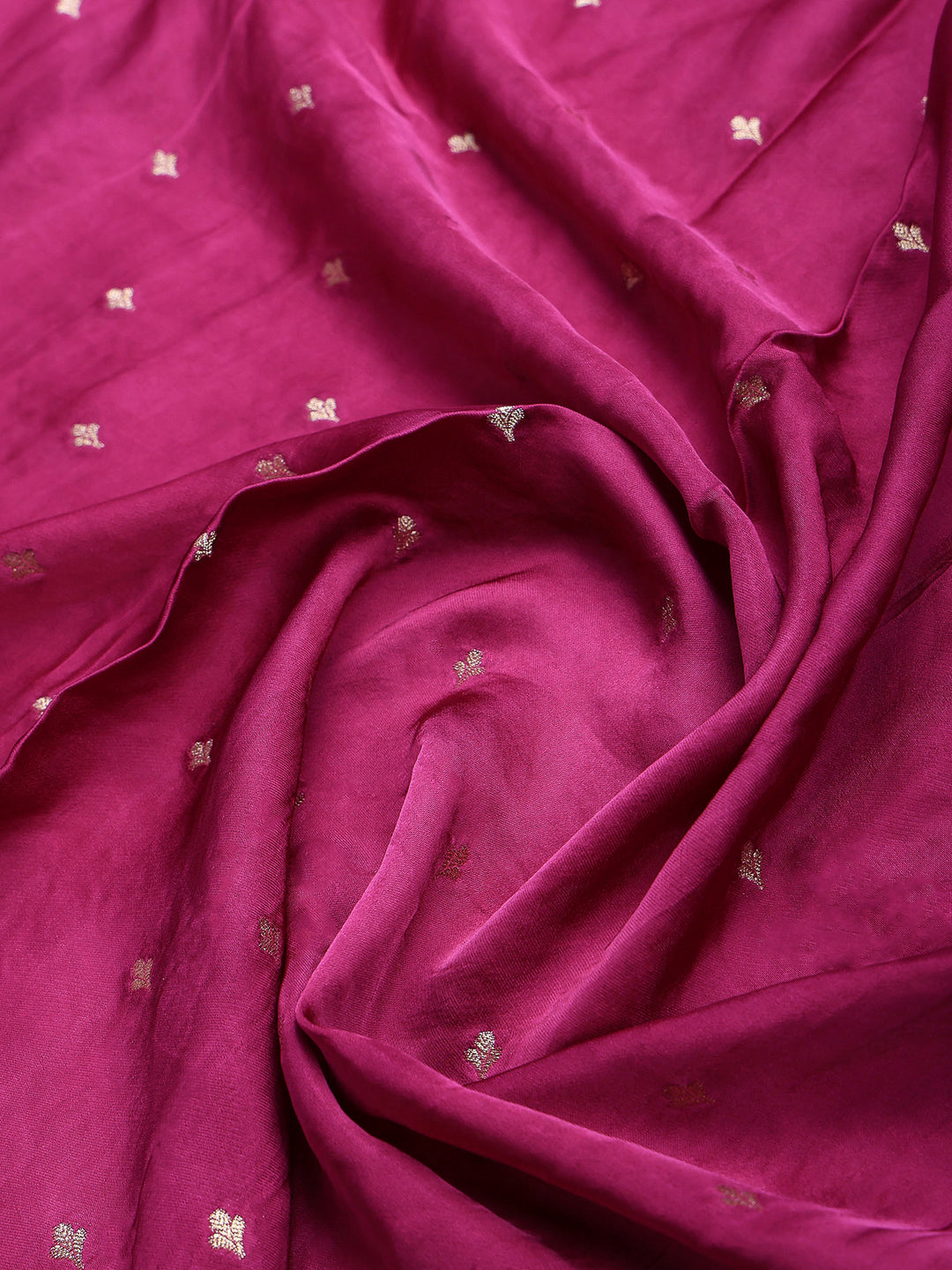 Magenta Satin Woven Saree