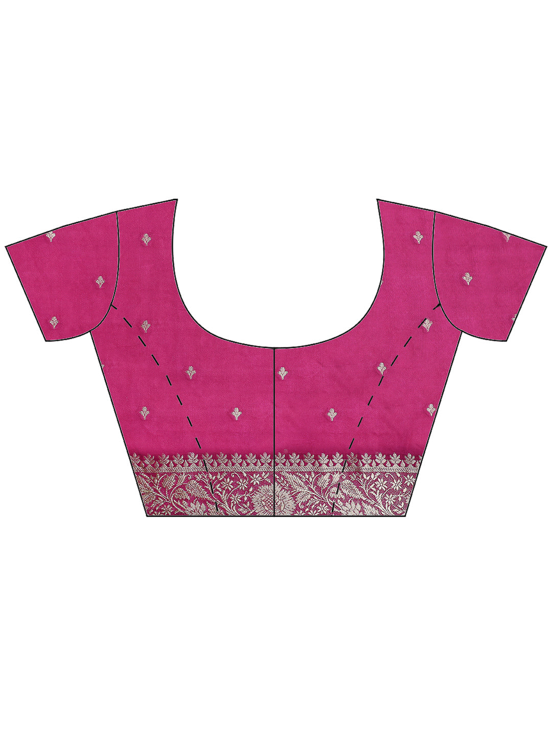 Magenta Satin Woven Saree