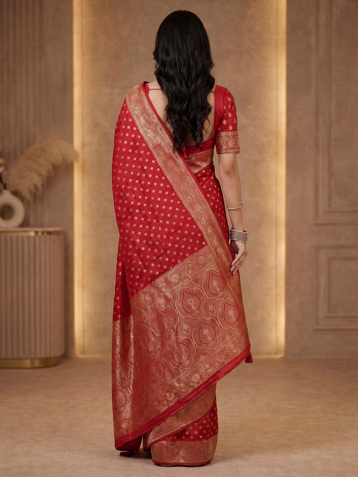 Rani Satin Woven Saree