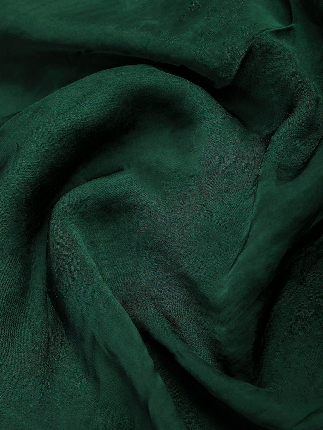 Bottle Green Satin Woven Saree