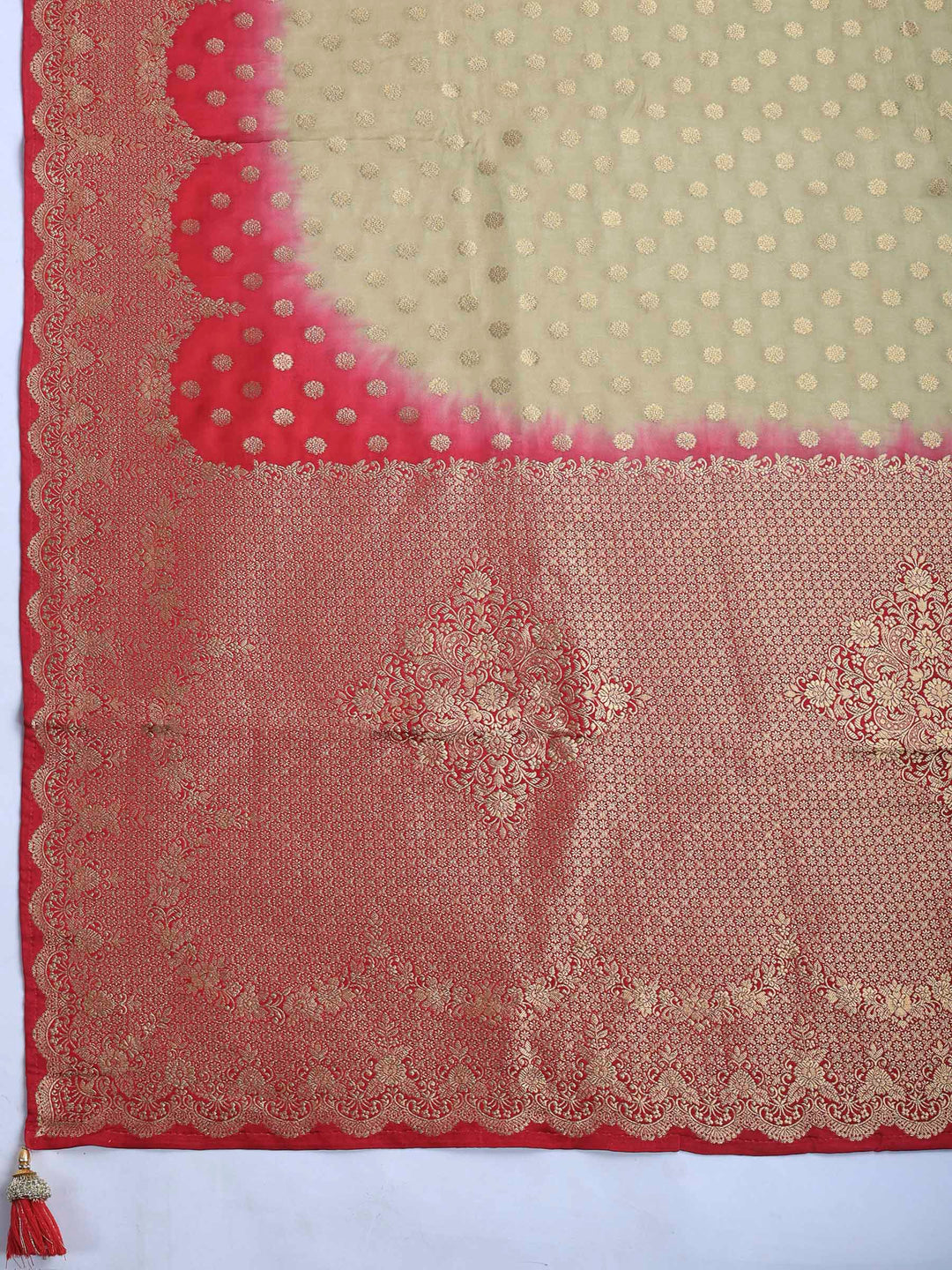 Rani Satin Woven Saree
